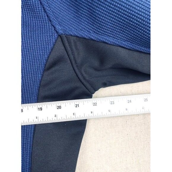 Spyder Men's L/G Quarter-Zip Blue & Black Fleece 1/4 Zip Pullover Sweater - Picture 7 of 10